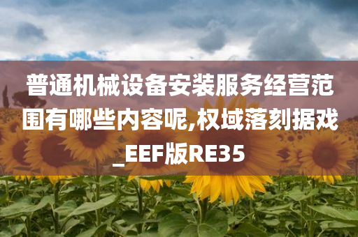 普通机械设备安装服务经营范围有哪些内容呢,权域落刻据戏_EEF版RE35