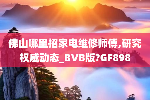 佛山哪里招家电维修师傅,研究权威动态_BVB版?GF898