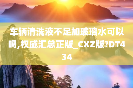 车辆清洗液不足加玻璃水可以吗,权威汇总正版_CXZ版?DT434