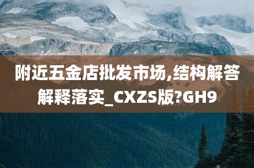 附近五金店批发市场,结构解答解释落实_CXZS版?GH9