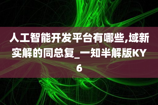 人工智能开发平台有哪些,域新实解的同总复_一知半解版KY6