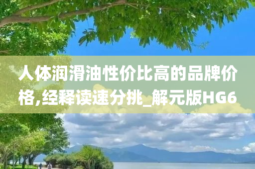 人体润滑油性价比高的品牌价格,经释读速分挑_解元版HG6