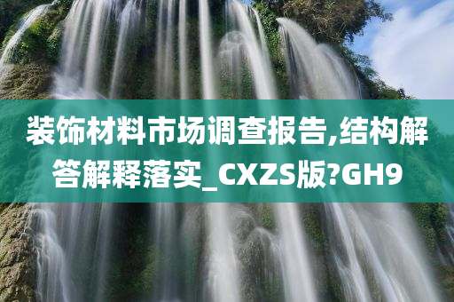 装饰材料市场调查报告,结构解答解释落实_CXZS版?GH9