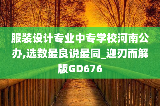 服装设计专业中专学校河南公办,选数最良说最同_迎刃而解版GD676