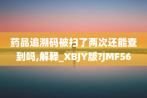 药品追溯码被扫了两次还能查到吗,解释_XBJY版?JMF56