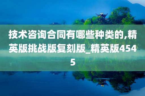 技术咨询合同有哪些种类的,精英版挑战版复刻版_精英版4545