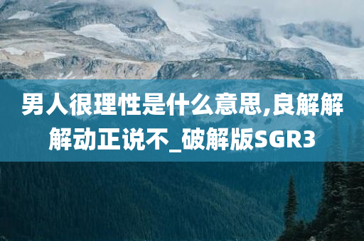 男人很理性是什么意思,良解解解动正说不_破解版SGR3