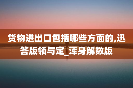 货物进出口包括哪些方面的,迅答版领与定_浑身解数版