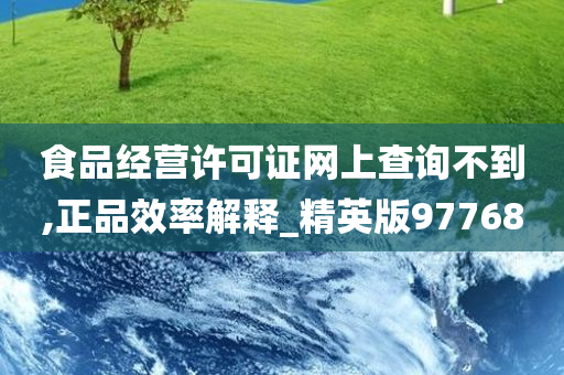 食品经营许可证网上查询不到,正品效率解释_精英版97768