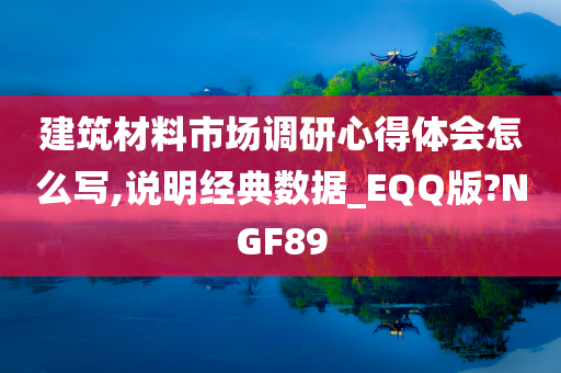 建筑材料市场调研心得体会怎么写,说明经典数据_EQQ版?NGF89