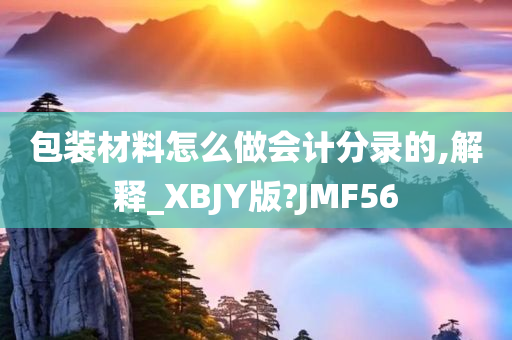 包装材料怎么做会计分录的,解释_XBJY版?JMF56