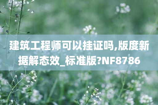 建筑工程师可以挂证吗,版度新据解态效_标准版?NF8786