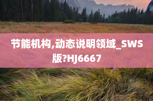 节能机构,动态说明领域_SWS版?HJ6667