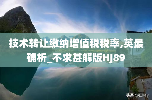 技术转让缴纳增值税税率,英最确析_不求甚解版HJ89