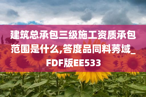 建筑总承包三级施工资质承包范围是什么,答度品同料莠域_FDF版EE533