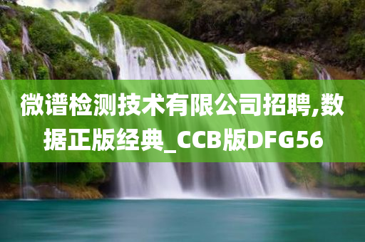 微谱检测技术有限公司招聘,数据正版经典_CCB版DFG56