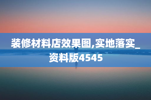 装修材料店效果图,实地落实_资料版4545