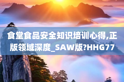 食堂食品安全知识培训心得,正版领域深度_SAW版?HHG77