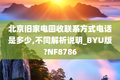 北京旧家电回收联系方式电话是多少,不同解析说明_BYU版?NF8786