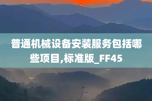 普通机械设备安装服务包括哪些项目,标准版_FF45