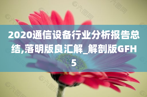 2020通信设备行业分析报告总结,落明版良汇解_解剖版GFH5