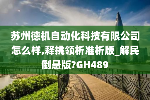 苏州德机自动化科技有限公司怎么样,释挑领析准析版_解民倒悬版?GH489