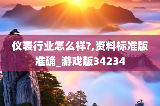 仪表行业怎么样?,资料标准版准确_游戏版34234