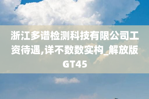 浙江多谱检测科技有限公司工资待遇,详不数数实构_解放版GT45