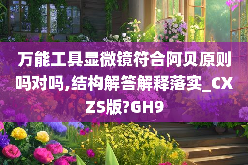 万能工具显微镜符合阿贝原则吗对吗,结构解答解释落实_CXZS版?GH9