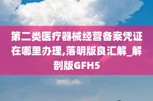 第二类医疗器械经营备案凭证在哪里办理,落明版良汇解_解剖版GFH5