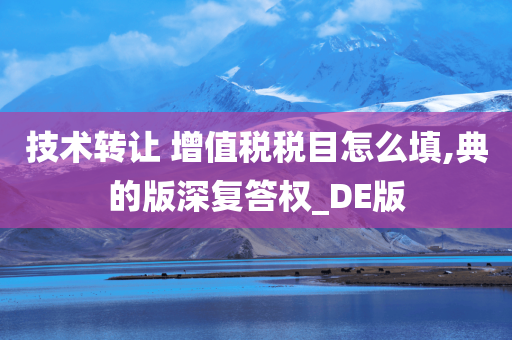 技术转让 增值税税目怎么填,典的版深复答权_DE版