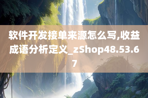 软件开发接单来源怎么写,收益成语分析定义_zShop48.53.67