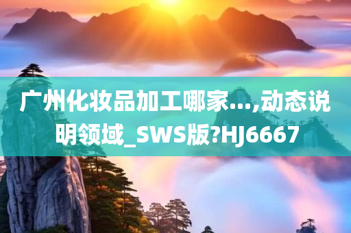 广州化妆品加工哪家...,动态说明领域_SWS版?HJ6667