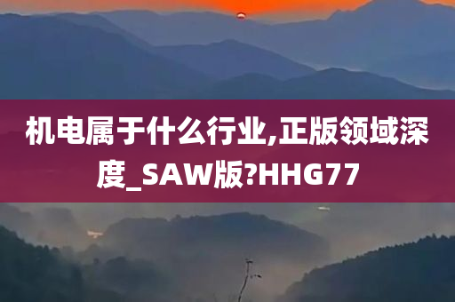 机电属于什么行业,正版领域深度_SAW版?HHG77