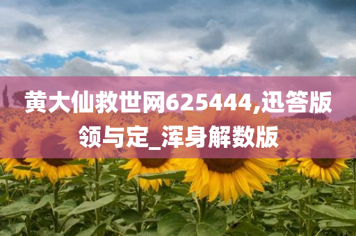 黄大仙救世网625444,迅答版领与定_浑身解数版