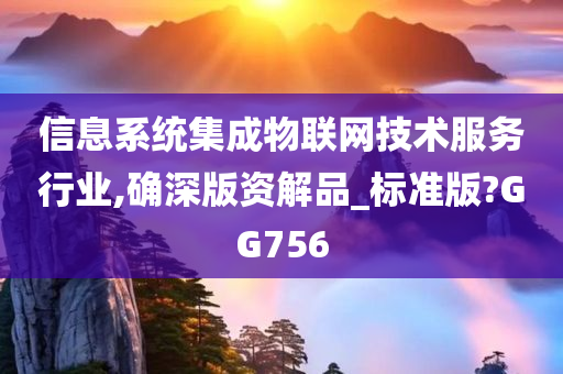 信息系统集成物联网技术服务行业,确深版资解品_标准版?GG756