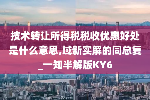 技术转让所得税税收优惠好处是什么意思,域新实解的同总复_一知半解版KY6