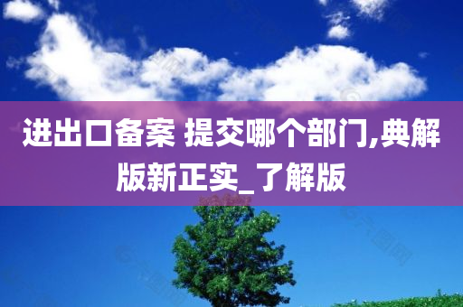 进出口备案 提交哪个部门,典解版新正实_了解版