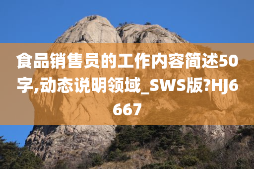 食品销售员的工作内容简述50字,动态说明领域_SWS版?HJ6667