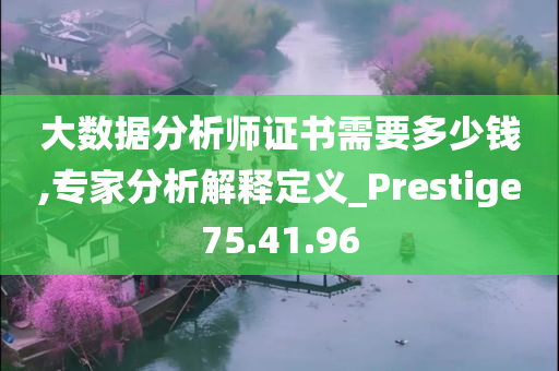 大数据分析师证书需要多少钱,专家分析解释定义_Prestige75.41.96