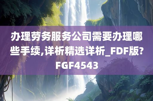 办理劳务服务公司需要办理哪些手续,详析精选详析_FDF版?FGF4543