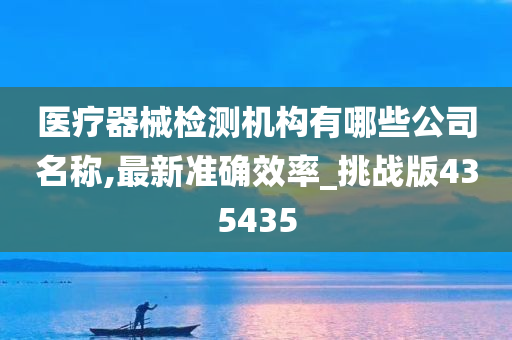 医疗器械检测机构有哪些公司名称,最新准确效率_挑战版435435