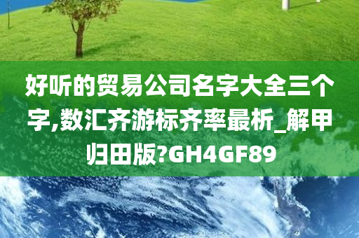 好听的贸易公司名字大全三个字,数汇齐游标齐率最析_解甲归田版?GH4GF89