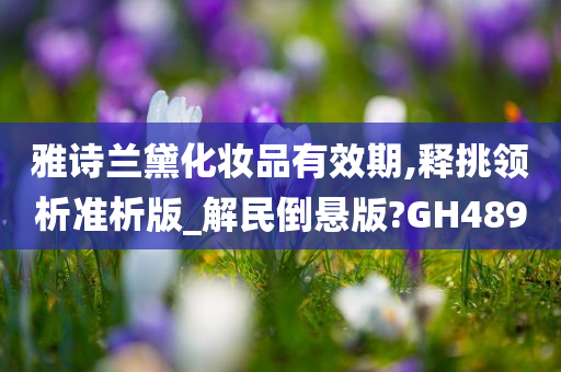 雅诗兰黛化妆品有效期,释挑领析准析版_解民倒悬版?GH489