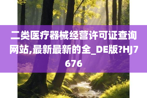 二类医疗器械经营许可证查询网站,最新最新的全_DE版?HJ7676