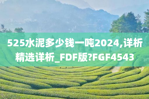 525水泥多少钱一吨2024,详析精选详析_FDF版?FGF4543