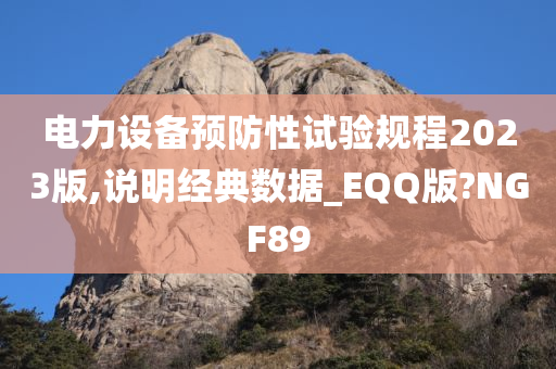 电力设备预防性试验规程2023版,说明经典数据_EQQ版?NGF89