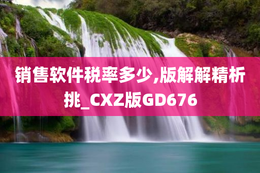 销售软件税率多少,版解解精析挑_CXZ版GD676