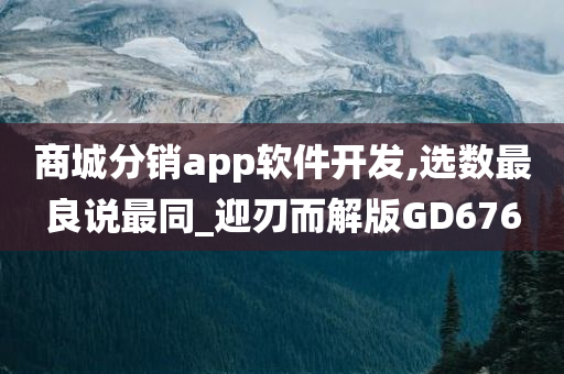 商城分销app软件开发,选数最良说最同_迎刃而解版GD676