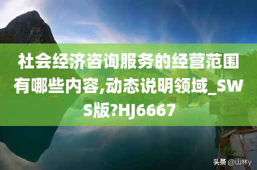 社会经济咨询服务的经营范围有哪些内容,动态说明领域_SWS版?HJ6667